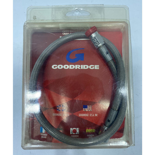 Goodridge Stainless Steel Brake Line Hose 17in Clear Coat With Chrome Ends 80317