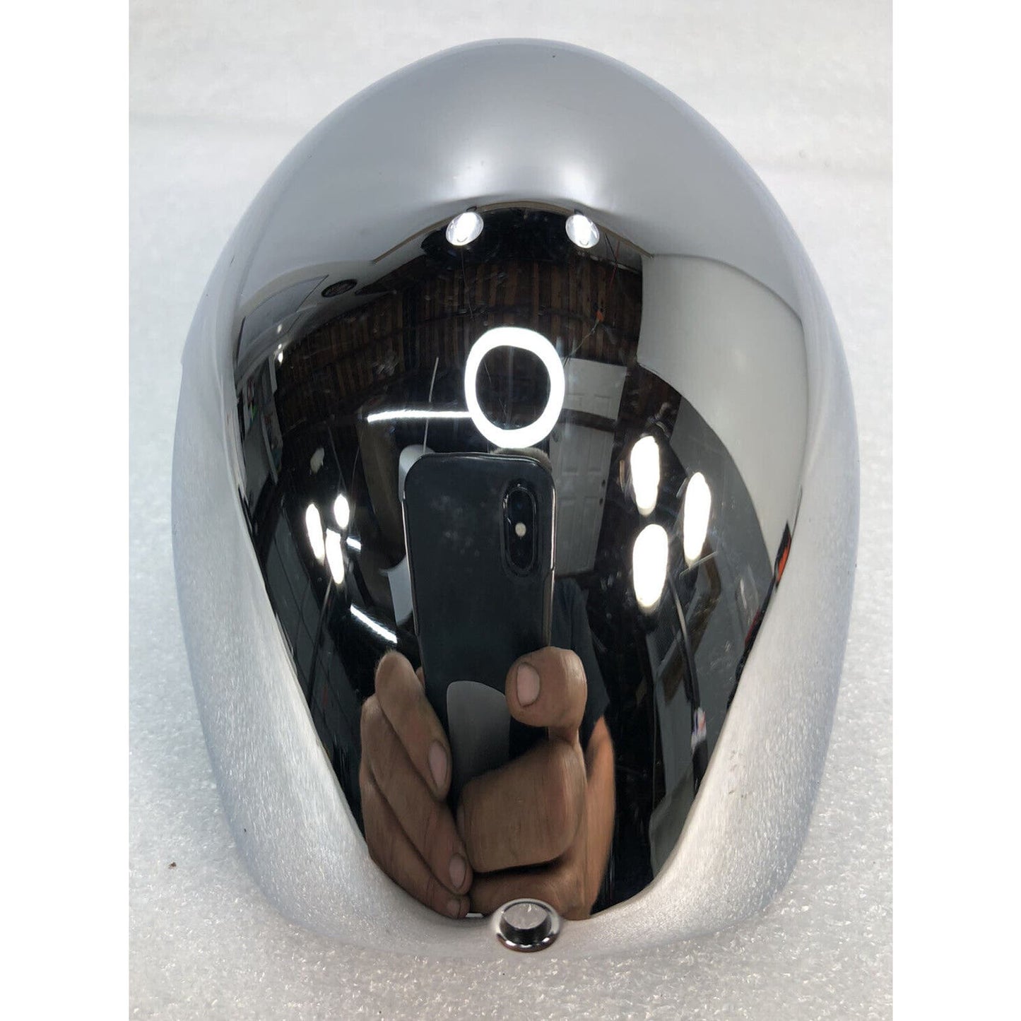 GILROY INDIAN MOTORCYCLE CO. CHROME LEFT REAR TURN SIGNAL LENS HOUSING 68-003