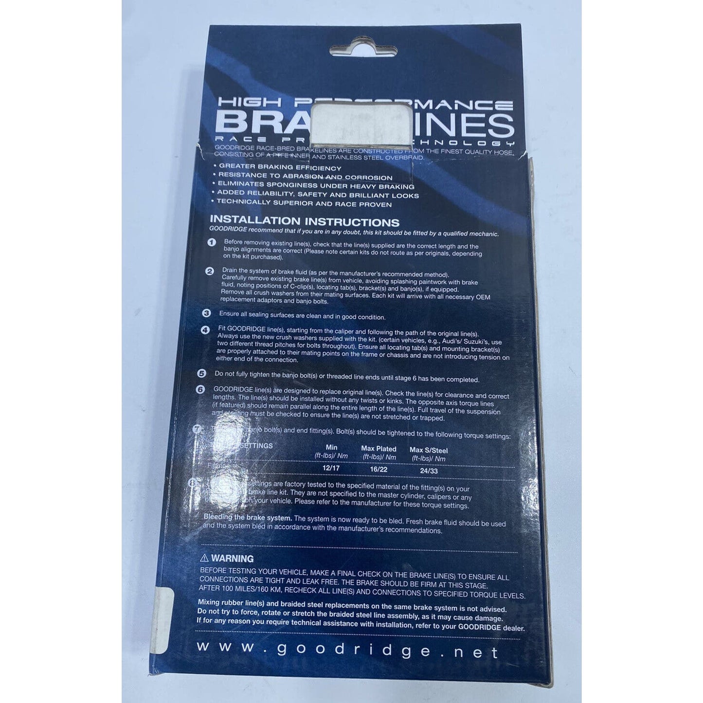 Goodridge Steel Braided Brake Line Hose Kit Chrome INBL-003 Indian Chieftain 84”