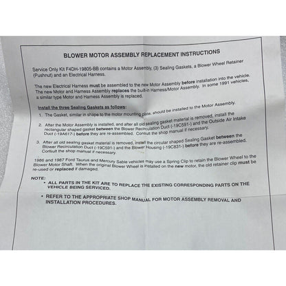 GENUINE MOTORCRAFT 86-95 FORD TAURUS MERCURY SABLE HVAC BLOWER MOTOR MM-819