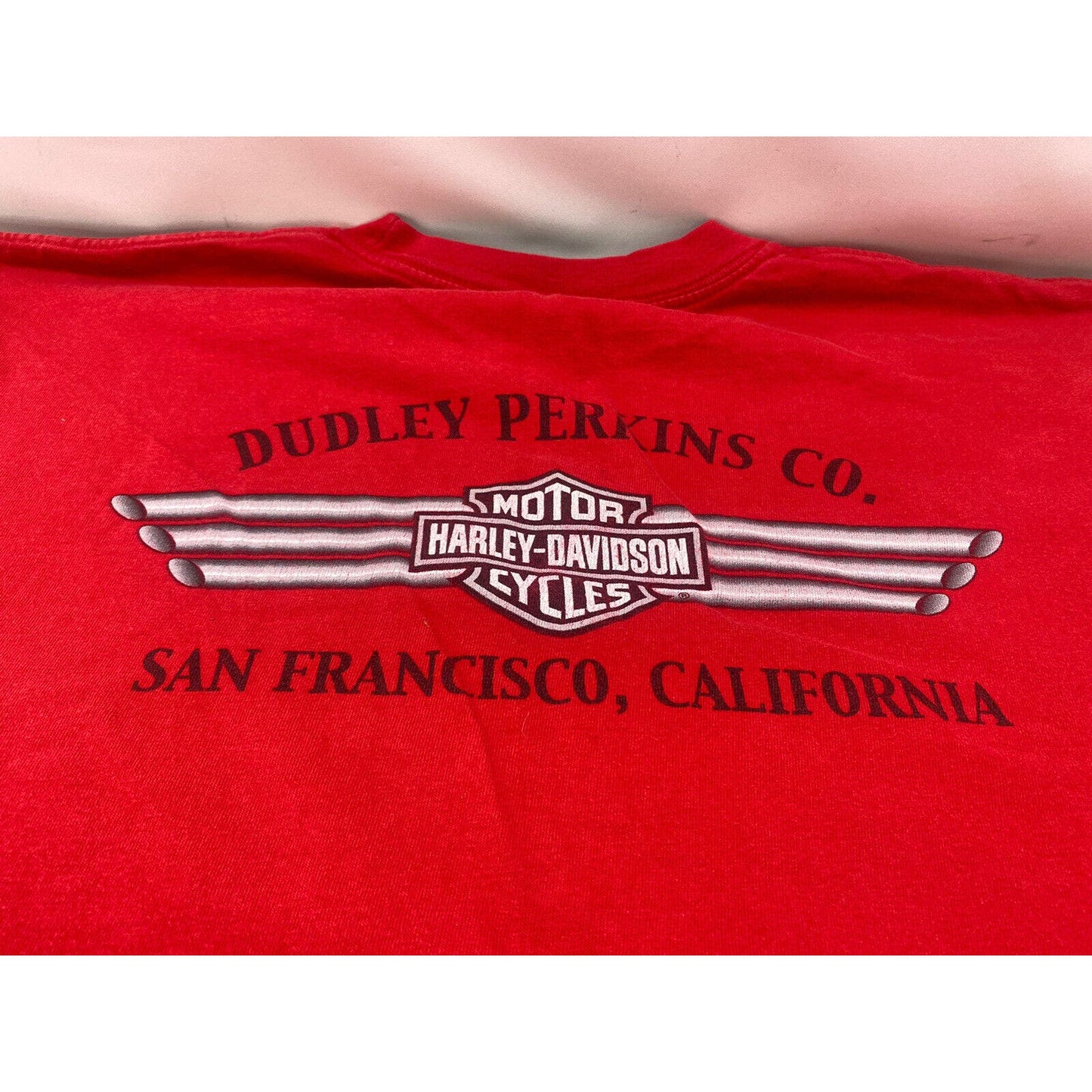 Harley Men’s Shirt Extra Large San Francisco T-shirt Red XL Dudley Perkins