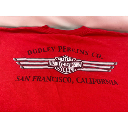 Harley Men’s Shirt Extra Large San Francisco T-shirt Red XL Dudley Perkins