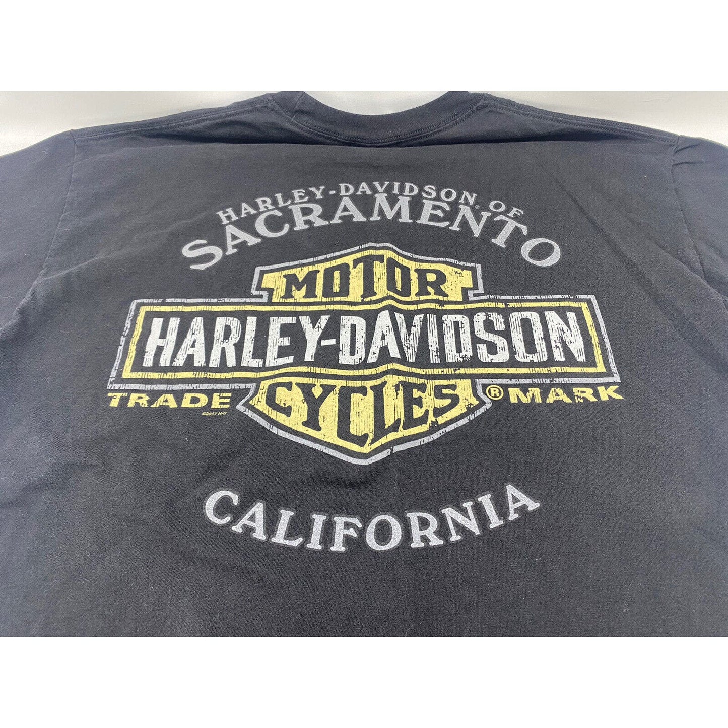 Harley Men’s Shirt Extra Large XL Sacramento Shot Sleeve Shirt Black Red Women