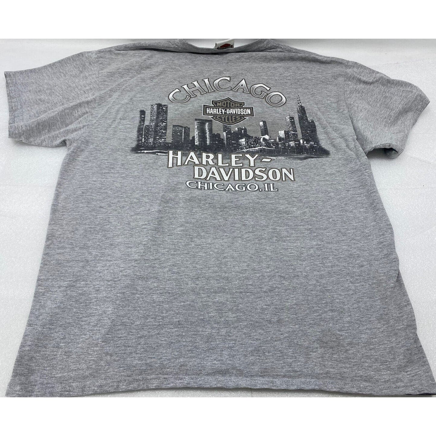 Harley Men’s Shirt Large Chicago T-shirt Gray Classic Pocket T