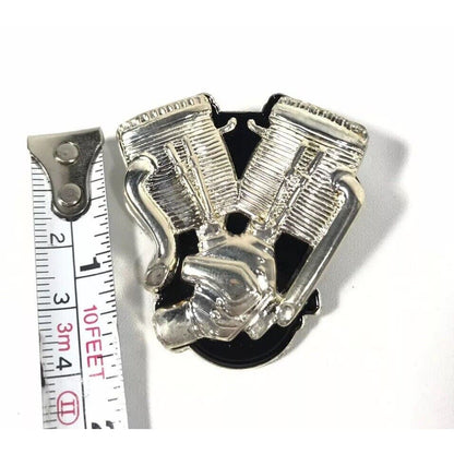 Gilroy Indian Motorcycle Powerplus 100 Engine Motor Lapel Vest Pin Silver Black