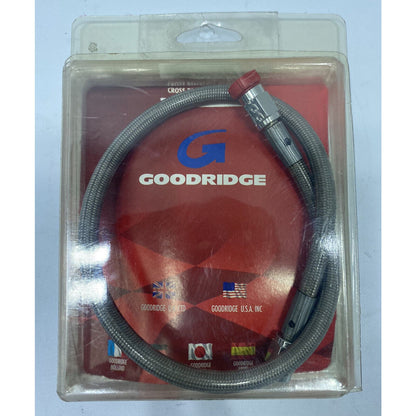 Goodridge Stainless Steel Brake Line Hose 17in Clear Coat With Chrome Ends 80317