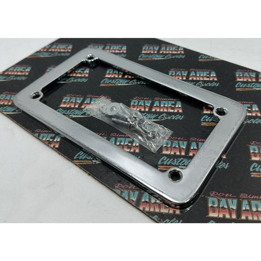 RONS SIMMS BACC BILLET CHROME MOTORCYCLE LICENSE PLATE FRAME HARLEY CUSTOM