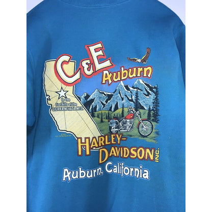 Vintage 1980s Harley Davidson Womens Sweatshirt Shirt M Teal Blue 1989