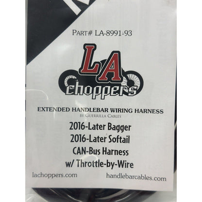 LA Choppers Handlebar Extended Wire Harness Kit 2016+ Harley Softail Touring