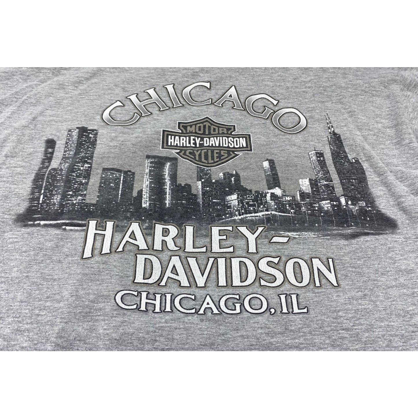 Harley Men’s Shirt Large Chicago T-shirt Gray Classic Pocket T