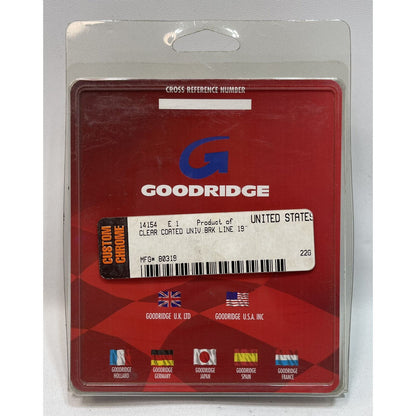 Goodridge 19” Clear Coated Steel Braided Brake Line 80319 AN-3 Ends