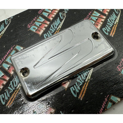 RON SIMMS BACC CHROME SCALLOP FRONT BRAKE MASTER RESERVOIR COVER HARLEY CUSTOM