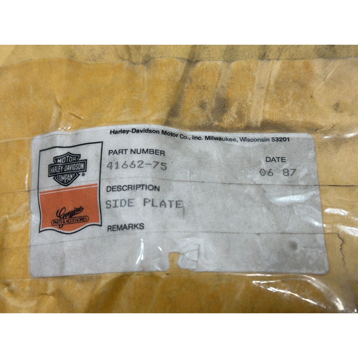 NOS Harley Davidson rear drum brake plate 41662-75 1975-1978 Sportster XLH XLCH