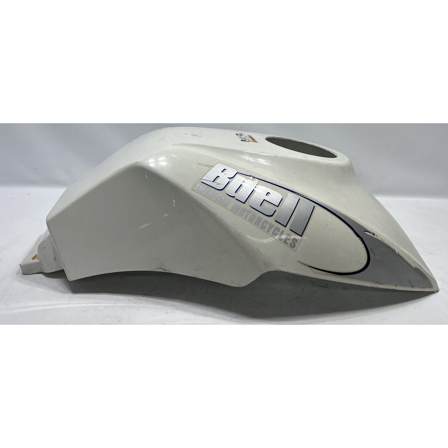 DAMAGED 99-02 BUELL LIGHTNING GAS TANK COVER FUEL WHITE