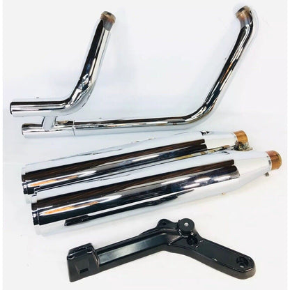 18+ HARLEY SOFTAIL STOCK CHROME EXHAUST FXLR FATBOB STREETBOB LOWRIDER MUFFLERS