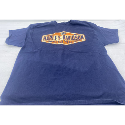 Harley Men’s Shirt Extra Large Sacramento T-shirt Blue Navy Orange Classic