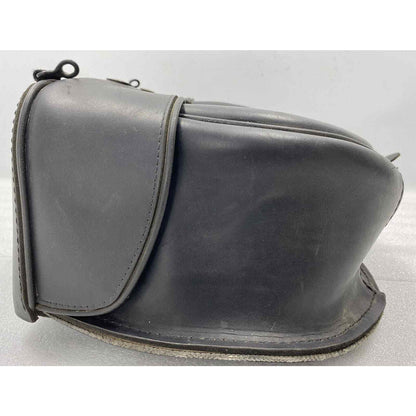 VINTAGE STYLE INDIAN SILVER NICKEL LEFT SIDE LEATHER MOTORCYCLE SADDLEBAG