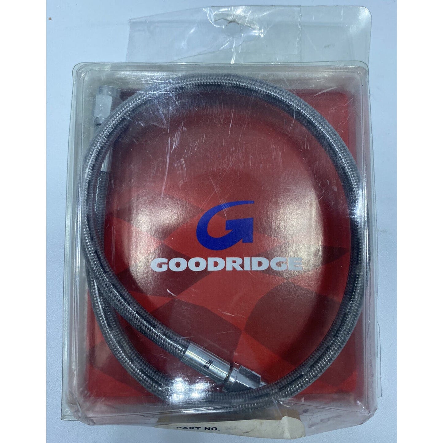 Goodridge 19 in Clear Coated Steel Braided Brake Line Hose 80319 AN-3 Ends 14154