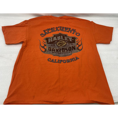 Harley Men’s Shirt Large Sacramento T-shirt Orange Clown Jester