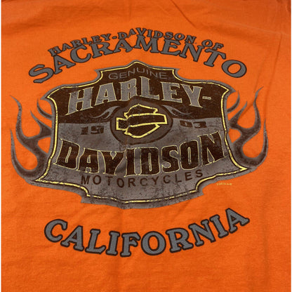 Harley Men’s Shirt Large Sacramento T-shirt Orange Clown Jester