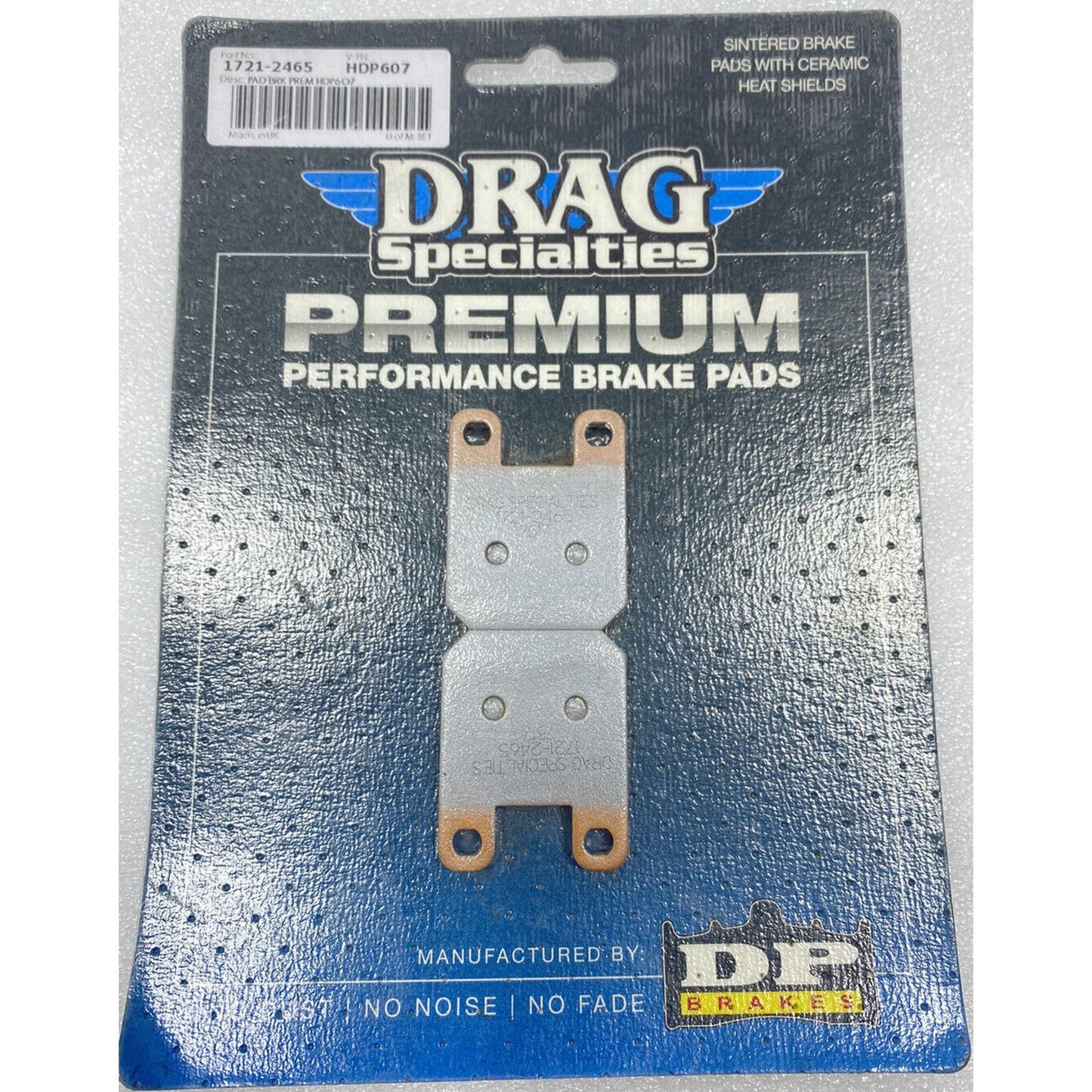 Drag Specialties 1721-2465 Premium Sintered Metal Brake Pads. HDP607