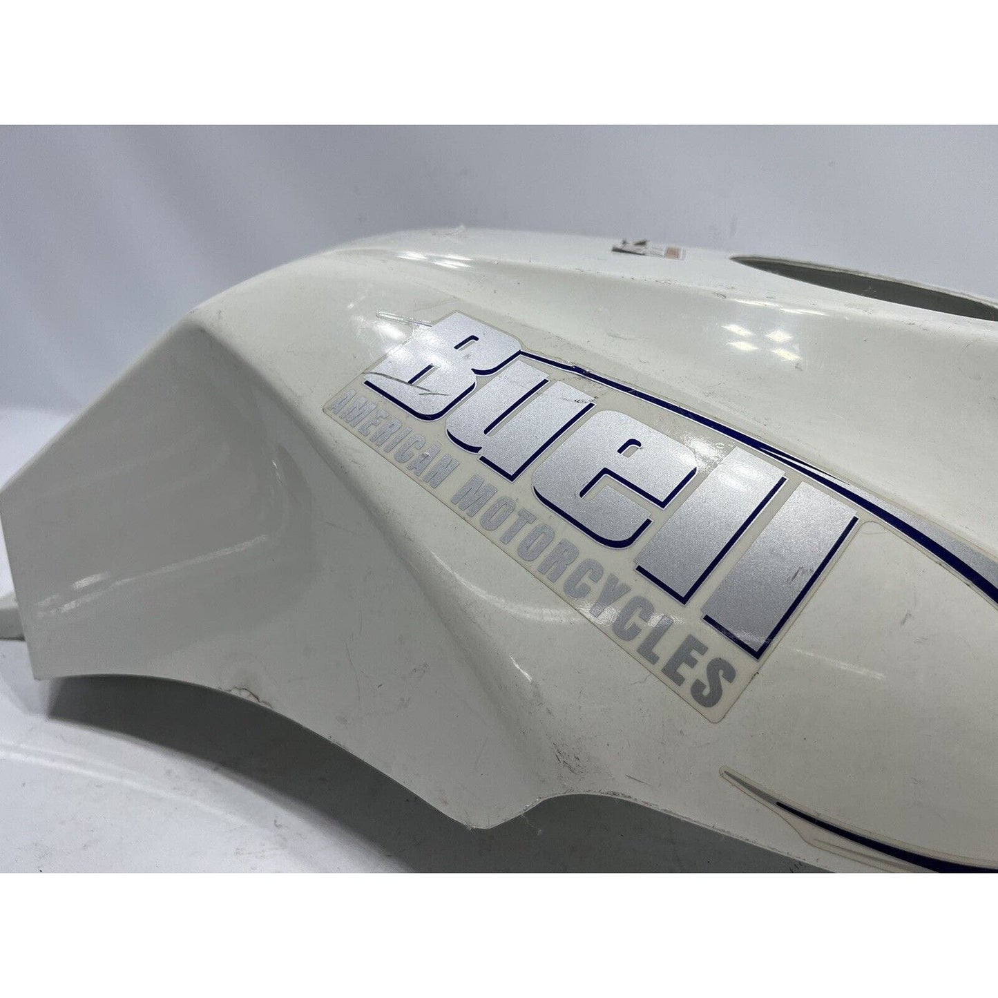 DAMAGED 99-02 BUELL LIGHTNING GAS TANK COVER FUEL WHITE