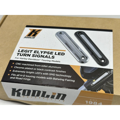 Kodlin Legit Elypse Chrome LED Turn Signal Harley Road King Street Glide Batwing