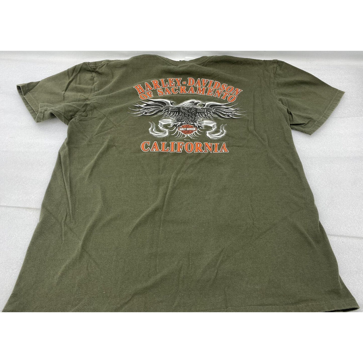 Harley Men’s Shirt Extra Large Sacramento T-shirt Army Green Flathead