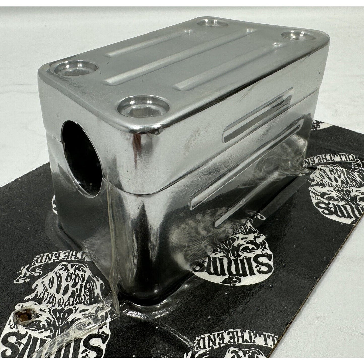 RON SIMMS BACC CHROME BILLET BALL MILLED 1” HANDLEBAR RISER CLAMP HARLEY CUSTOM