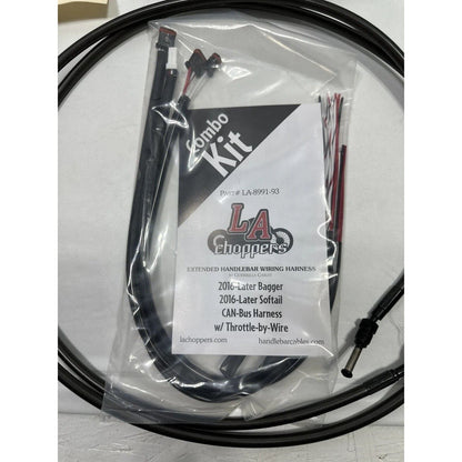 LA Choppers Extended Clutch & Brake Lines 17-20 Harley Touring 12-14” Handlebars