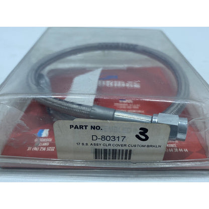 Goodridge Steel Braided Brake Hose Line 17in Clear Coat With Chrome Ends 80317