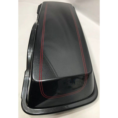 GENUINE 2008 HARLEY DAVIDSON GRAY RED PINSTRIPES TOURING SADDLEBAG LID RIGHT