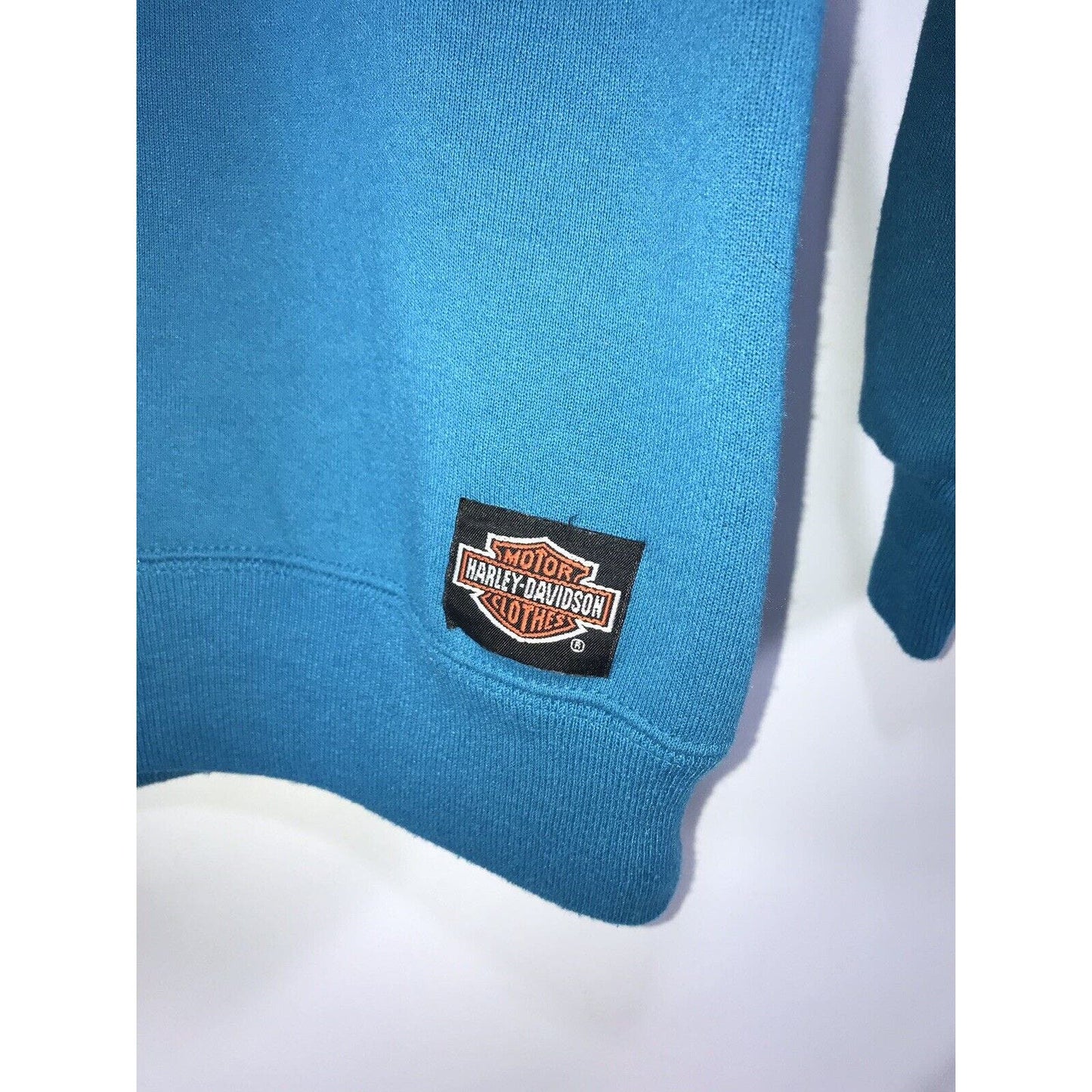 Vintage 1980s Harley Davidson Womens Sweatshirt Shirt M Teal Blue 1989