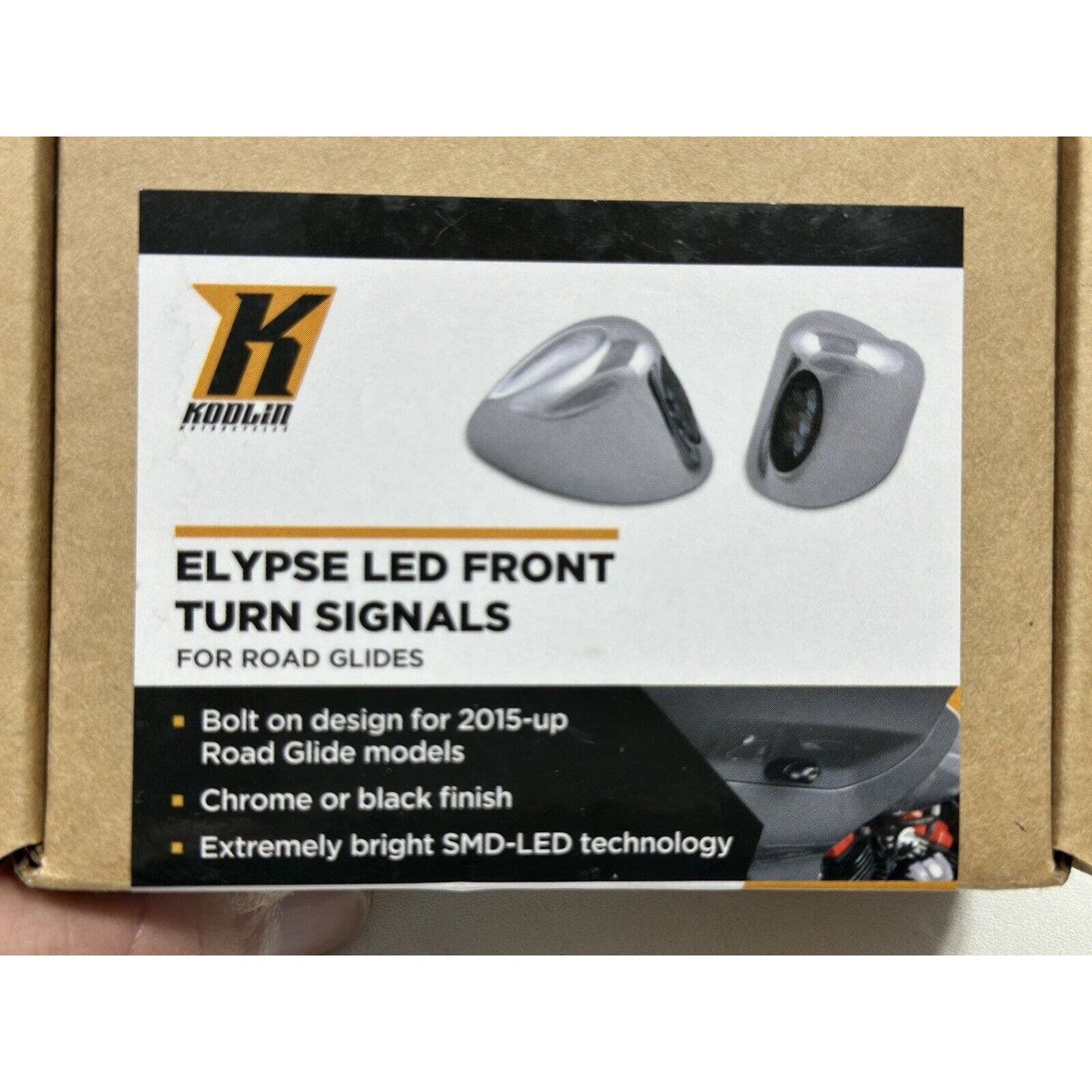 Kodlin Elypse LED Front Chrome Turn Signals For 2015+ Harley Davidson Roadglide