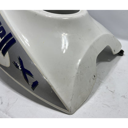 DAMAGED 99-02 BUELL X1 LIGHTNING GAS TANK COVER FUEL WHITE