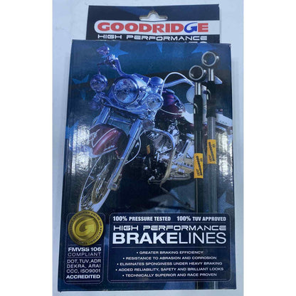 Goodridge Brake Line Kits Clear Coated Chrome INBL-003 Indian Chieftain 84”