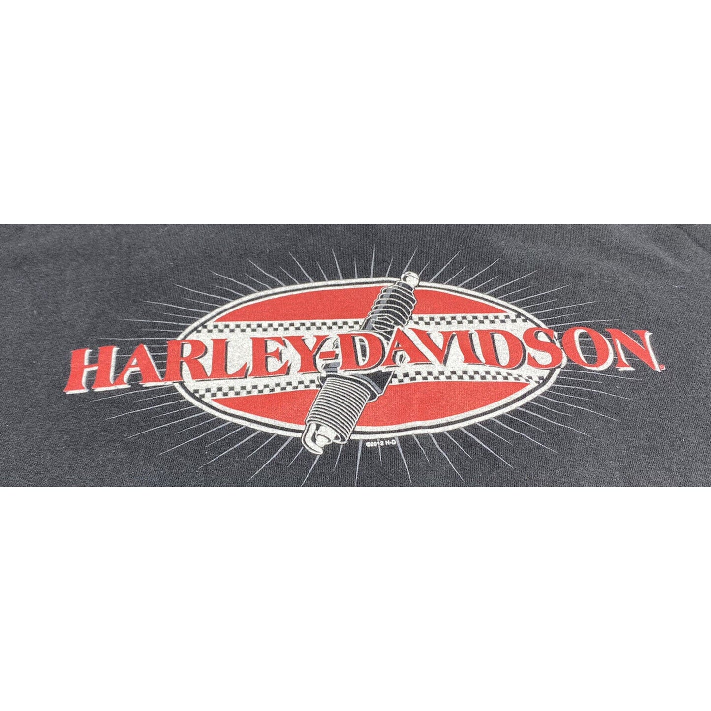 Harley Men’s Shirt Extra Large XL Sacramento Short Sleeve Black Red Spark Plug