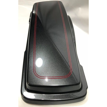 GENUINE 2008 HARLEY DAVIDSON GRAY RED PINSTRIPES TOURING SADDLEBAG LID RIGHT