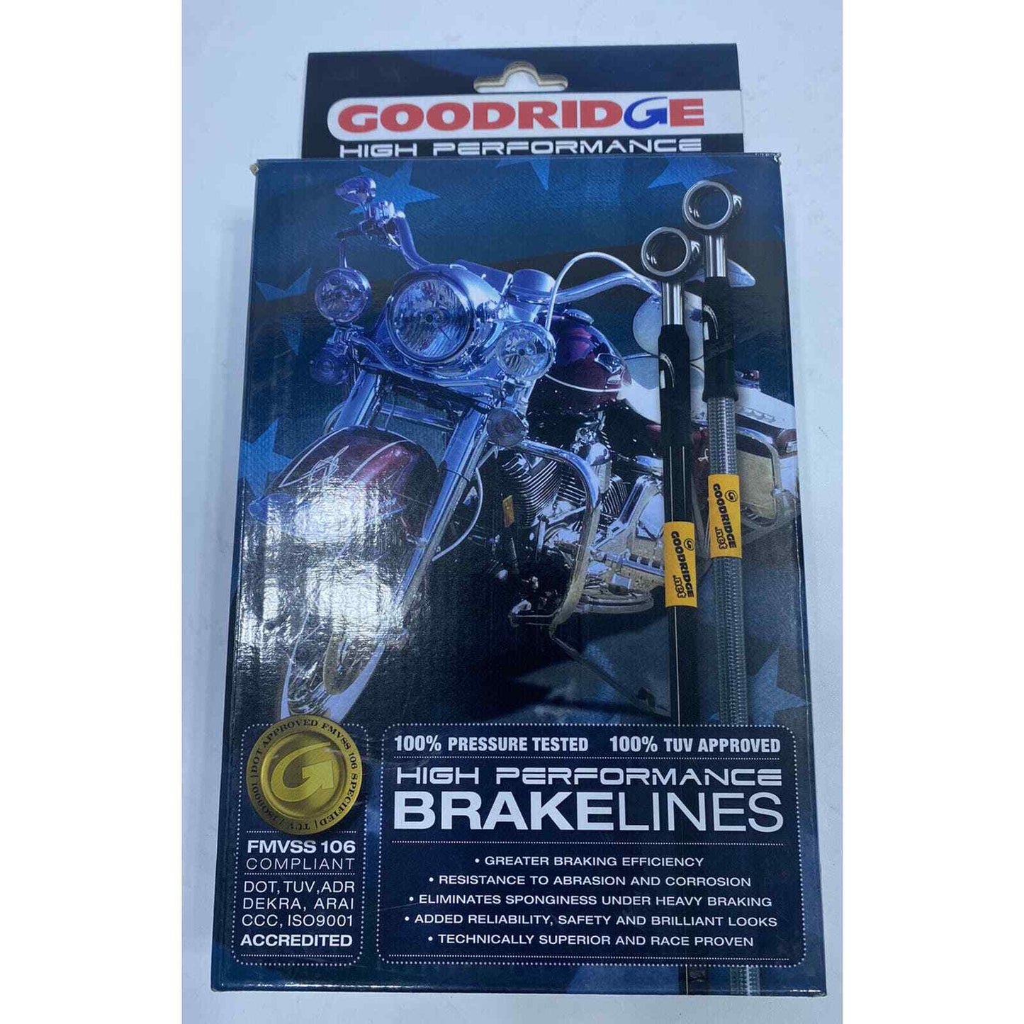 Goodridge Brake Line Kits Clear Coated Chrome INBL-003 Indian Chieftain 84”