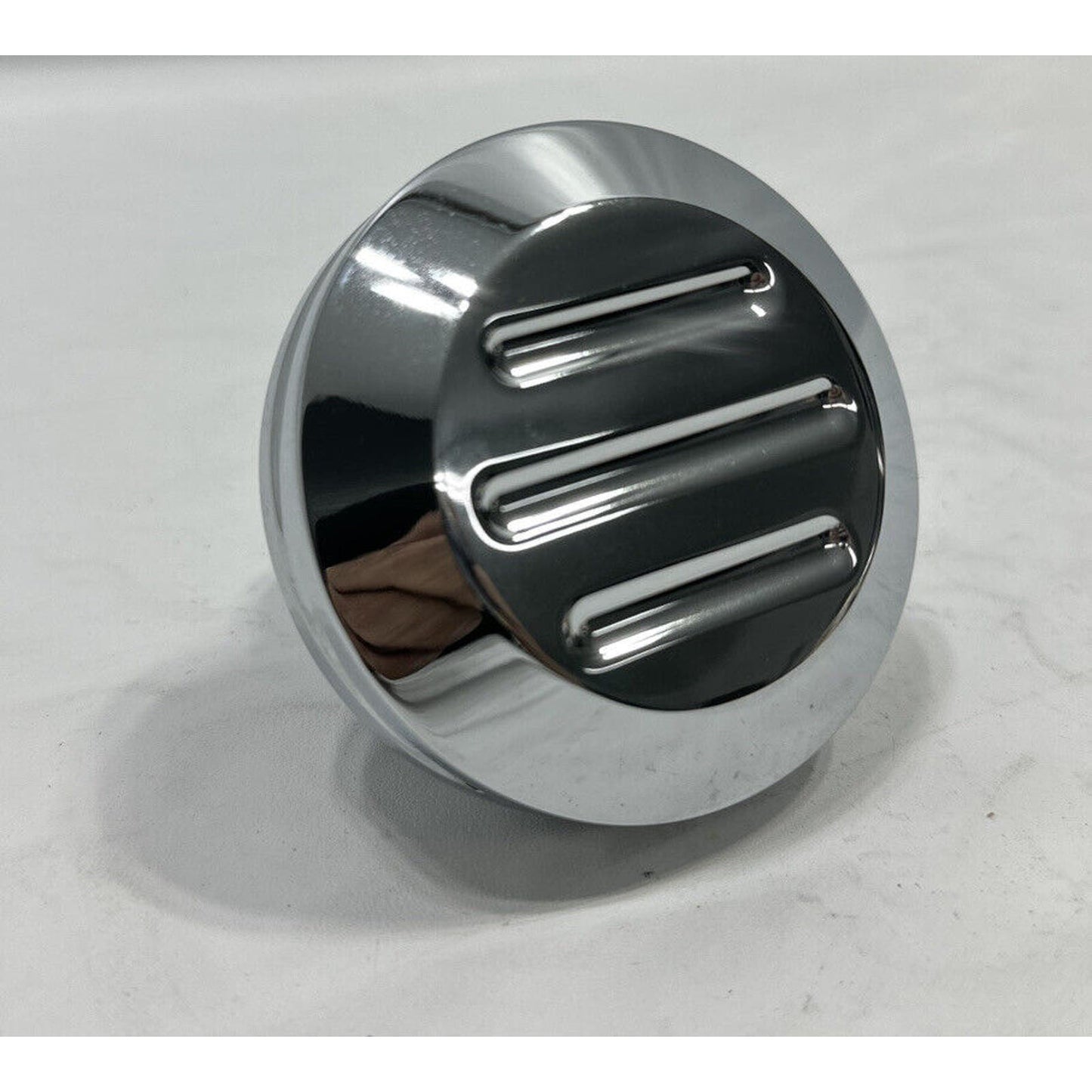 RON SIMMS BAY AREA CUSTOM CYCLES CHROME BALL MILLED GAS CAP COVER HARLEY CUSTOM