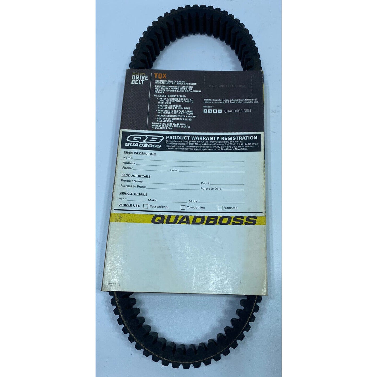 Quadboss TQX Drive Belt 414240 Arctic Cat Wildcat 4x4 ATV UTV XTX2277