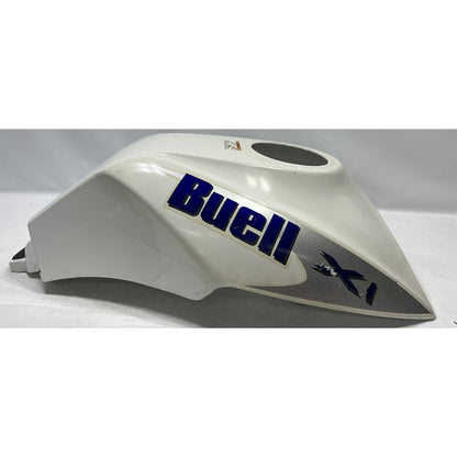 DAMAGED 99-02 BUELL X1 LIGHTNING GAS TANK COVER FUEL WHITE