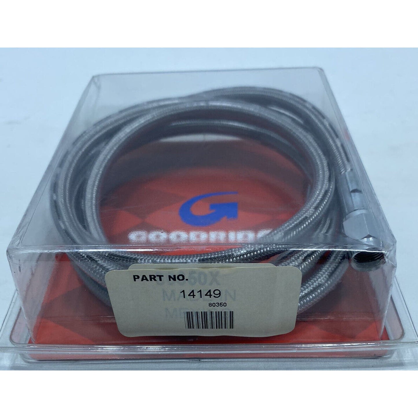 Goodridge 80350 Clear-Coat Steel Braided Brake Hose Line Chrome Ends 50" 14149