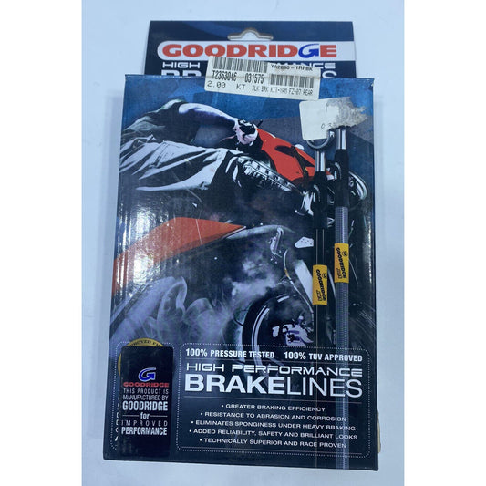 Goodridge YA2890-1RPBK Black Brake Kit 2015 Fz-07 Rear Brake Line 18.5” Yamaha