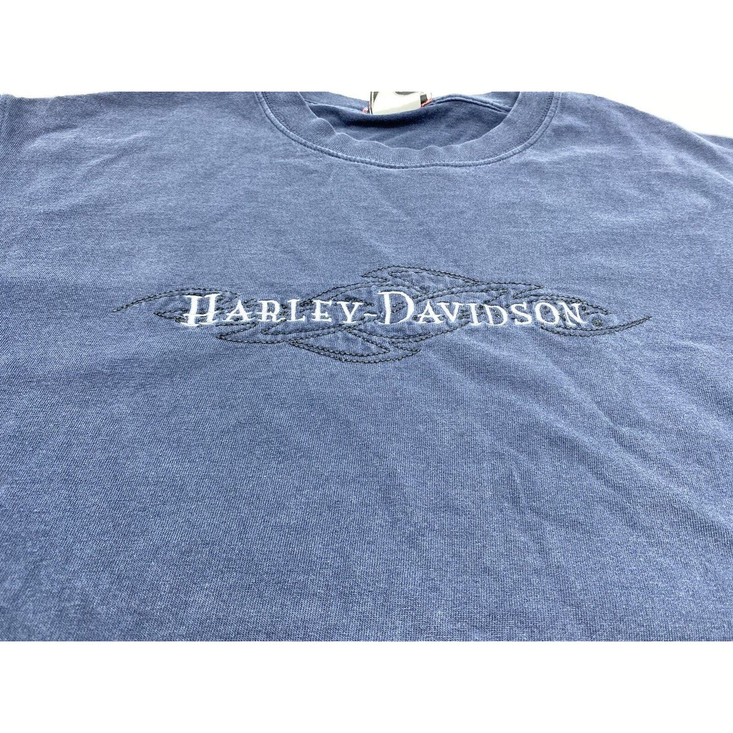 Harley Men’s Shirt Extra Large Sacramento T-shirt Blue Navy Embroidered