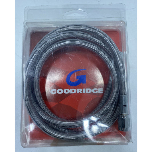 Goodridge 80350 Clear-Coat Steel Braided Brake Hose Line Chrome Ends 50" 14149