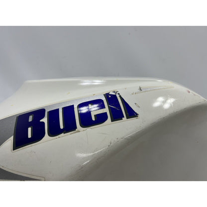 DAMAGED 99-02 BUELL X1 LIGHTNING GAS TANK COVER FUEL WHITE