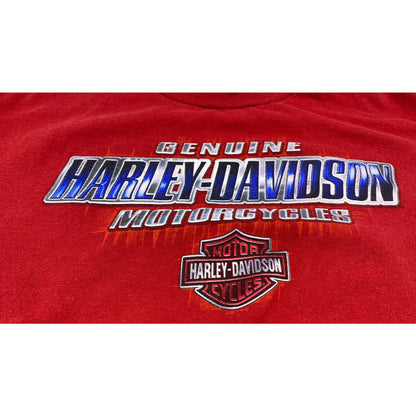 Harley Men’s Shirt Large Sacramento T-shirt Gray Red American Flag