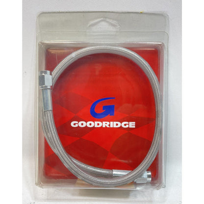 Goodridge 19” Clear Coated Steel Braided Brake Line Hose 80319 AN-3 Ends