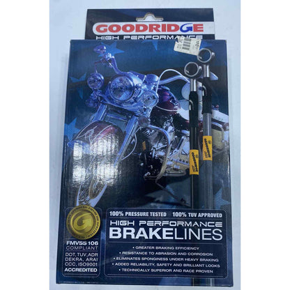 Goodridge Brake Line Kits Clear Coated Chrome INBL-003 Indian Chieftain 84”